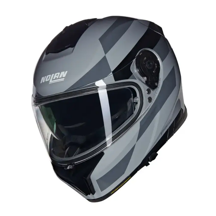 Nolan N80-8 heldet fullface motorsykkelhjelm med svart og grå geometrisk mønster