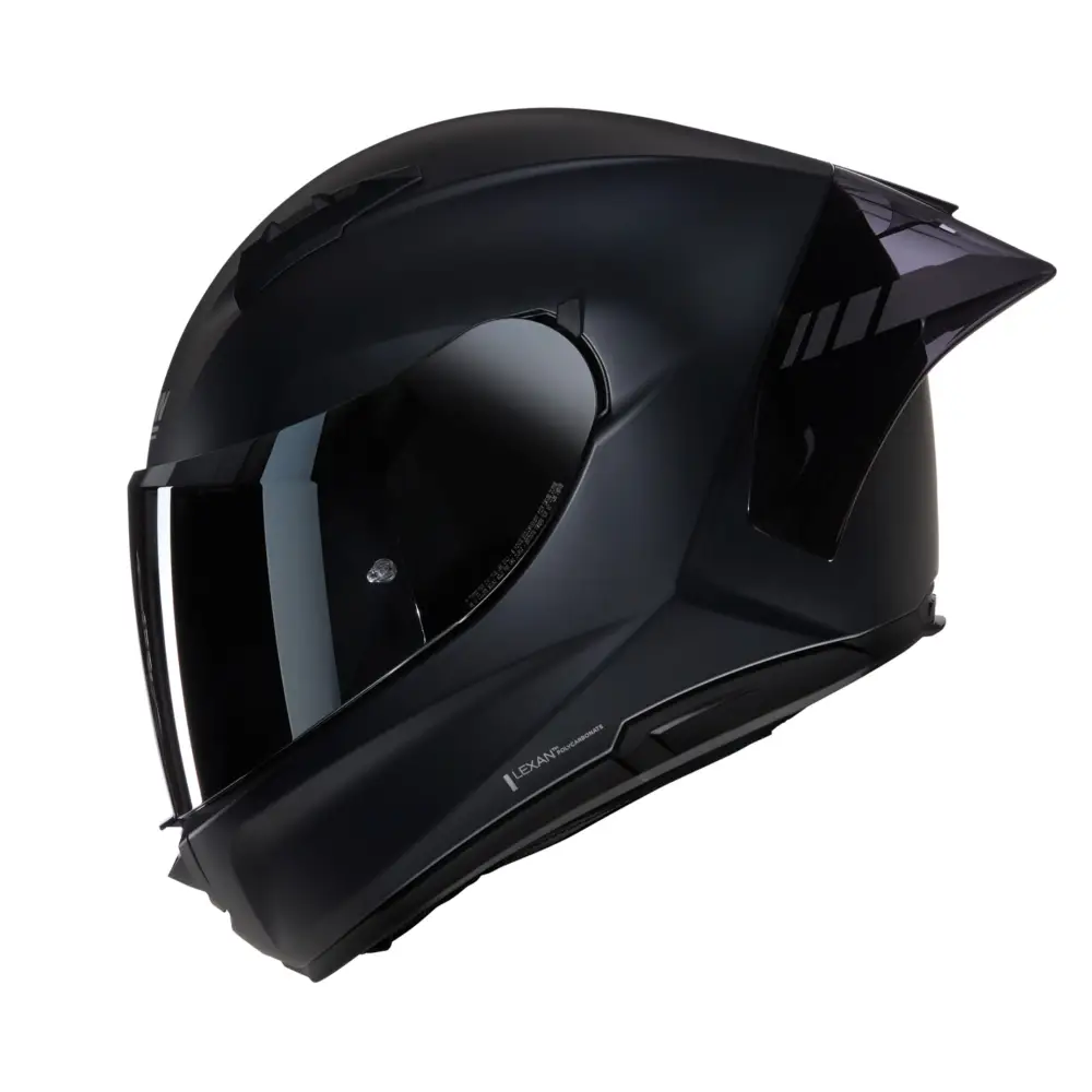 Matte svart fullface motorsykkelhjelm Nolans N60-6 Sport med solvisir