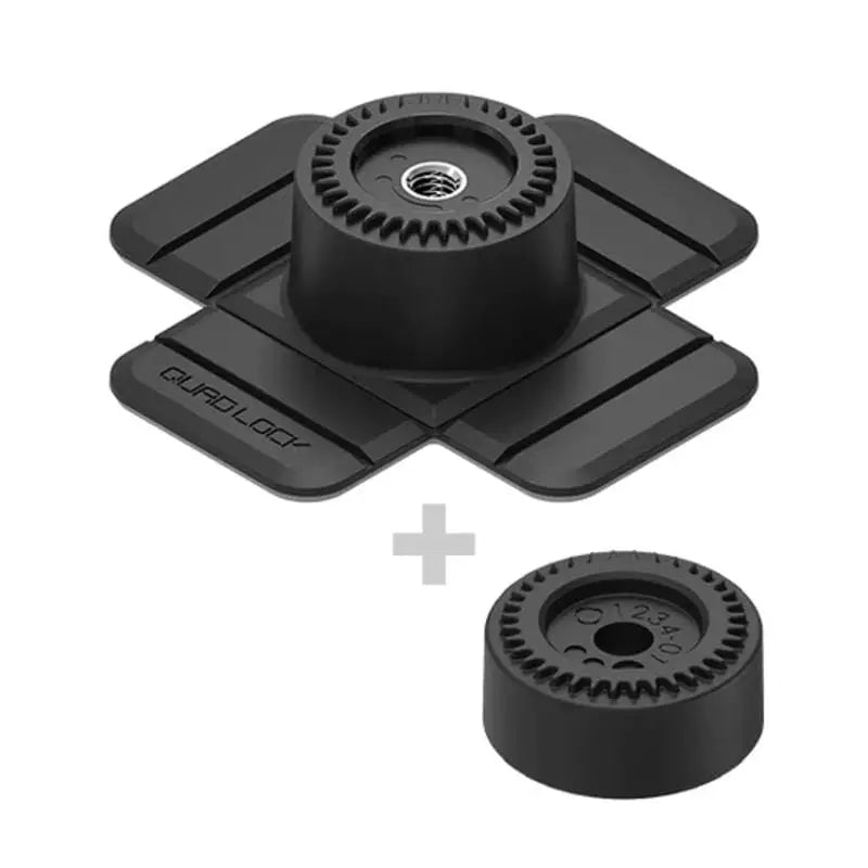 Black Quad Lock phone mount with separate adapter for Quad Lock 360 Flexible Adhesive Base