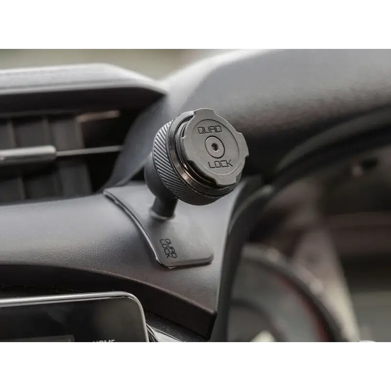 Mørk grå, teksturert smarttelefonholder for bildashboard, Quad Lock Adhesive Dash/Console Car Mount