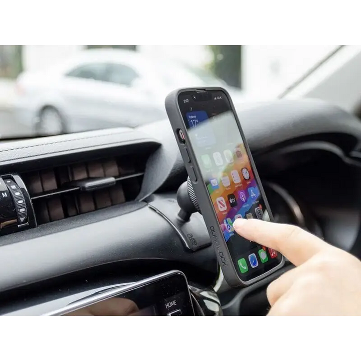 Smartphone i en bilholder med berøring, Quad Lock Adhesive Dash Console Car Mount