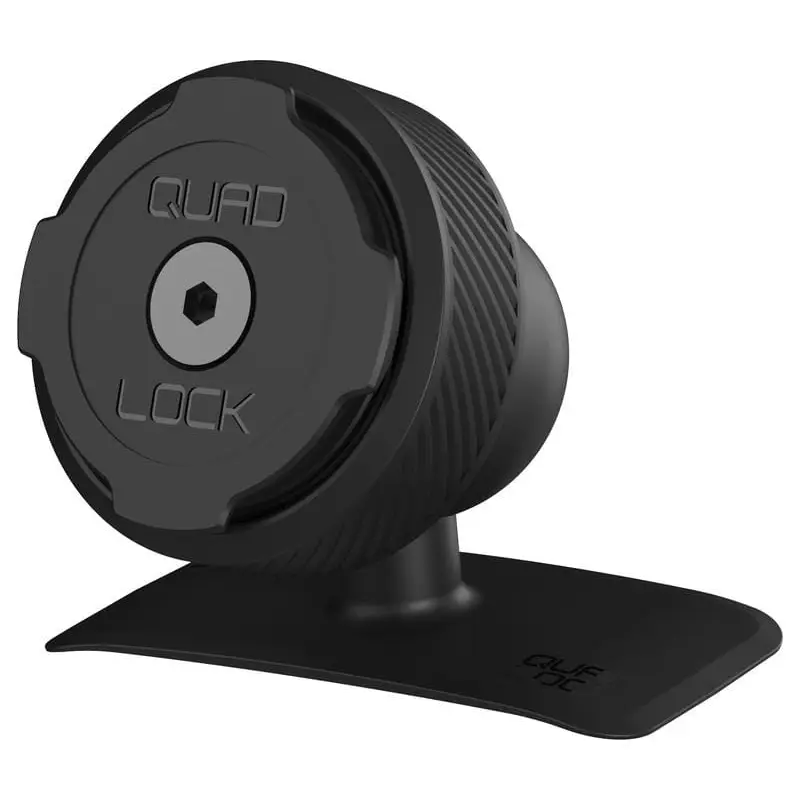 Svart universalmontasjebase med justerbart telefonfeste for Quad Lock Adhesive Dash Console