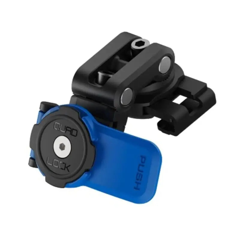 Svart og blå telefonholder med hurtigutløser for Quad Lock Brake Reservoir Mount