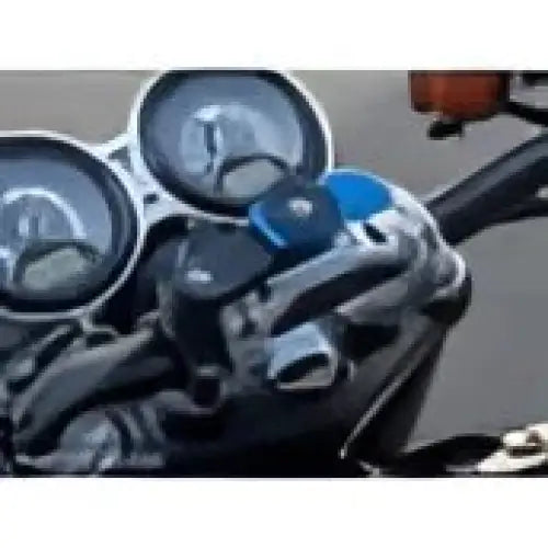Motorcycle dashboard with gauges and handlebar controls for Quad Lock Extension Arm 50mm