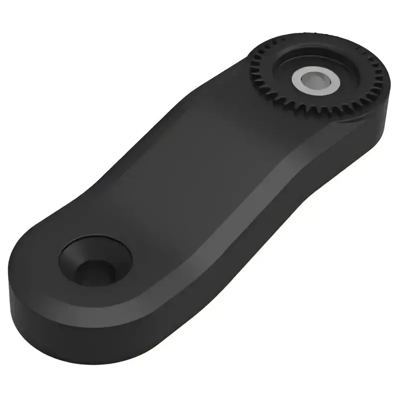 Svart plastarm med monteringshull og girlignende roterende kobling for Quad Lock Extension Arm 50mm