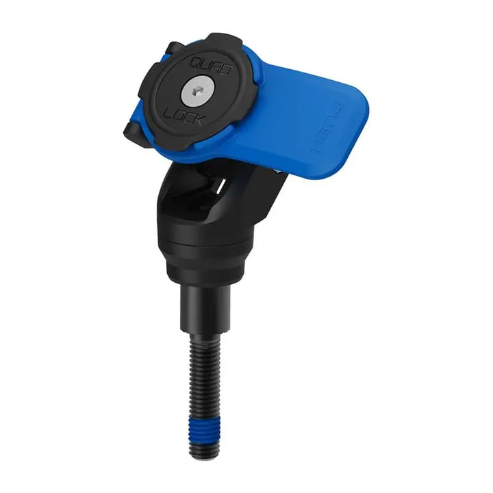 Blå og svart Quad Lock telefonholder med gjengedestem for Quad Lock Handlebar Clamp Mount