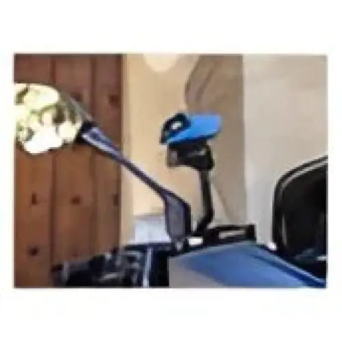 Blå og svart motorsykkel telefonholder for Quad Lock Mirror Stem Mount