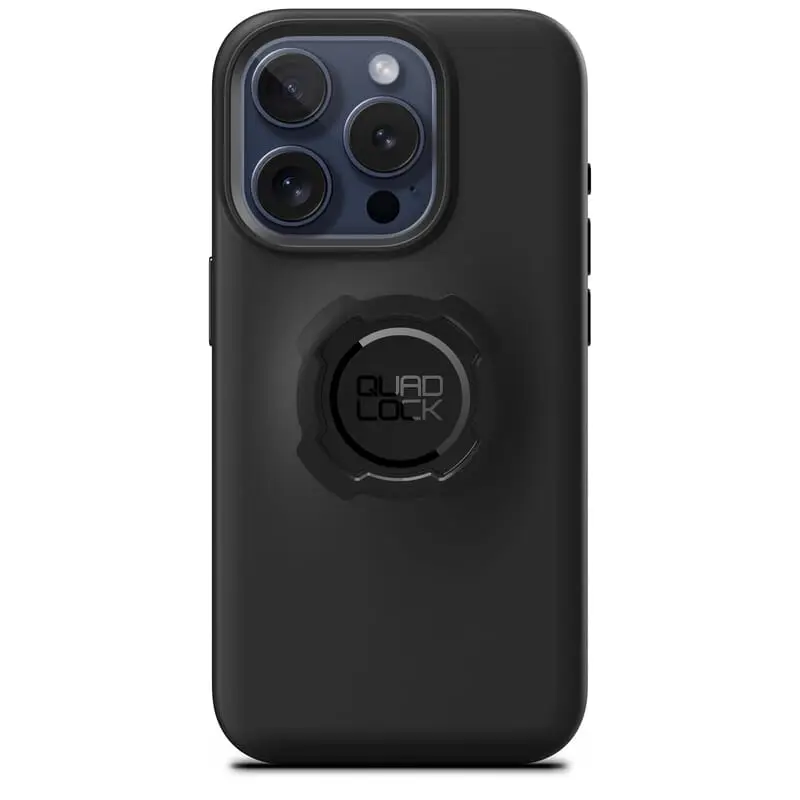 Sort svart iPhone-etui med Quad Lock monteringssystem for Quad Lock Mobilholder