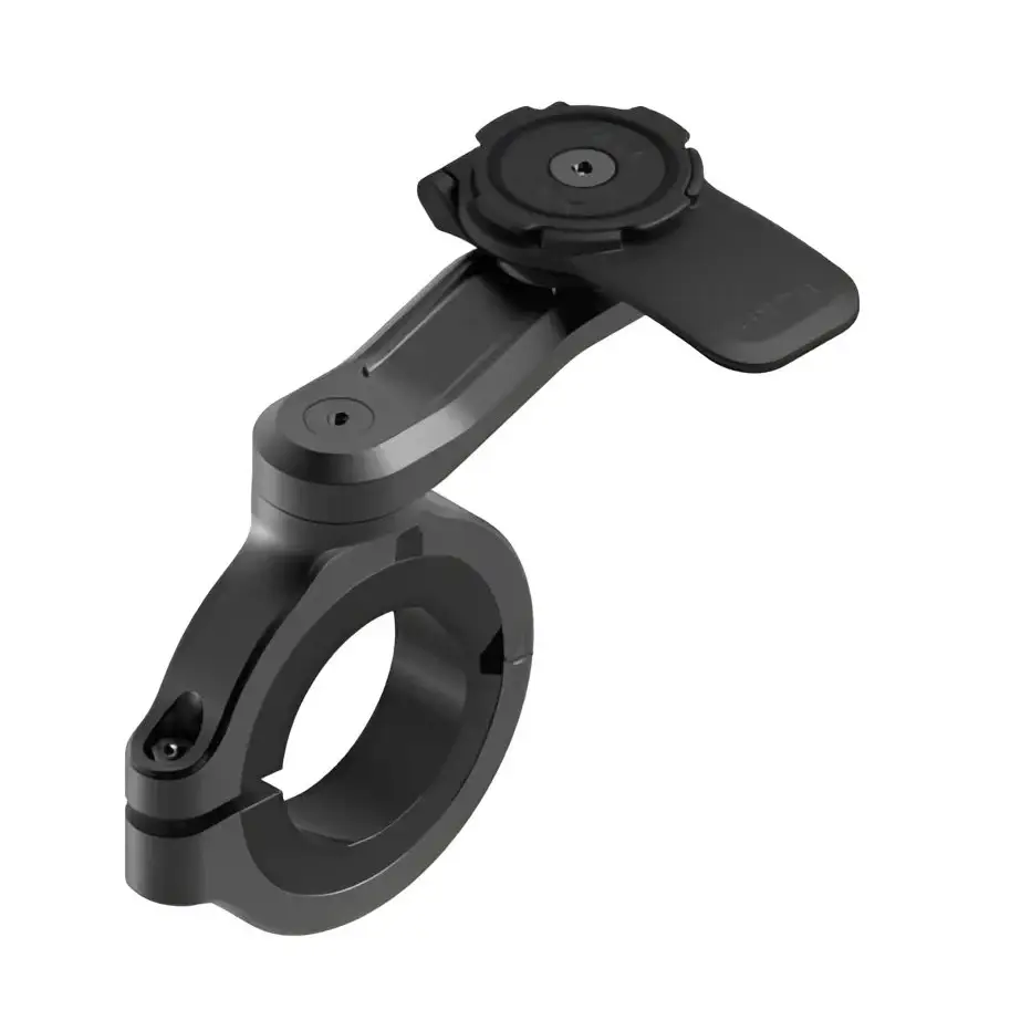 Svart sykkelstyrestøtte med justerbar arm og telefonfeste for Quad Lock Motorcycle Handlebar Mount PRO Large