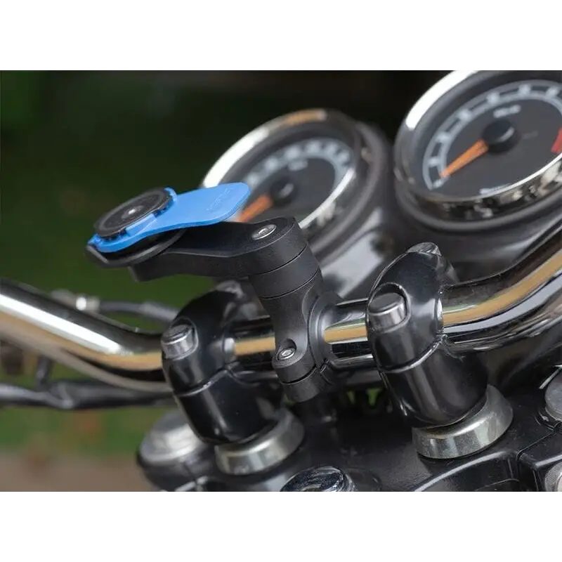 Motorcykelhåndtagsmonteringsholder med blå hurtigfrigjøringsklemme for Quad Lock Spacer Rings