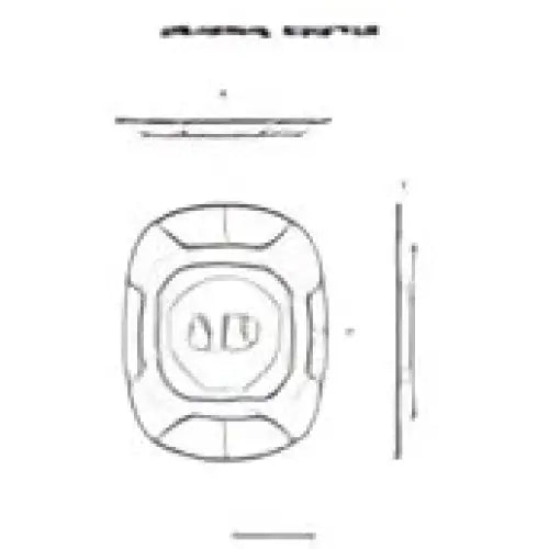 Patentillustrasjon av kvadratformet container med sentral sirkulær depresjon for Quad Lock Universal Adaptor