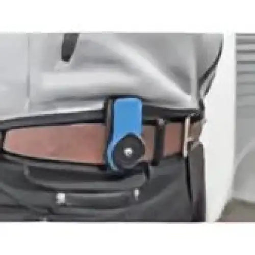 Blue clip-on belt device with black circular center for Quad Lock Utility/Belt Clip