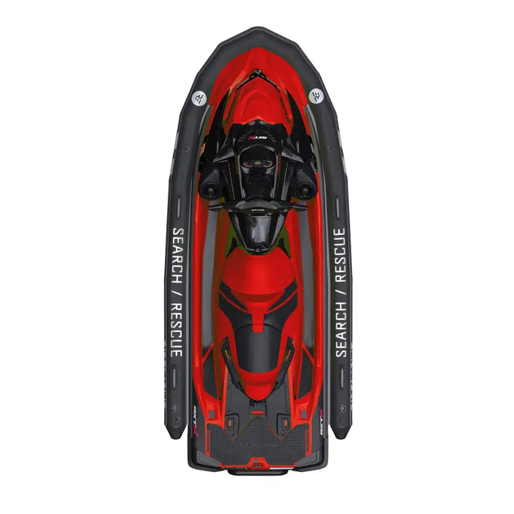 Rød og svart ride engine pwc pro collar plus jet ski med search rescue skrift på sidene for kommersielt bruk