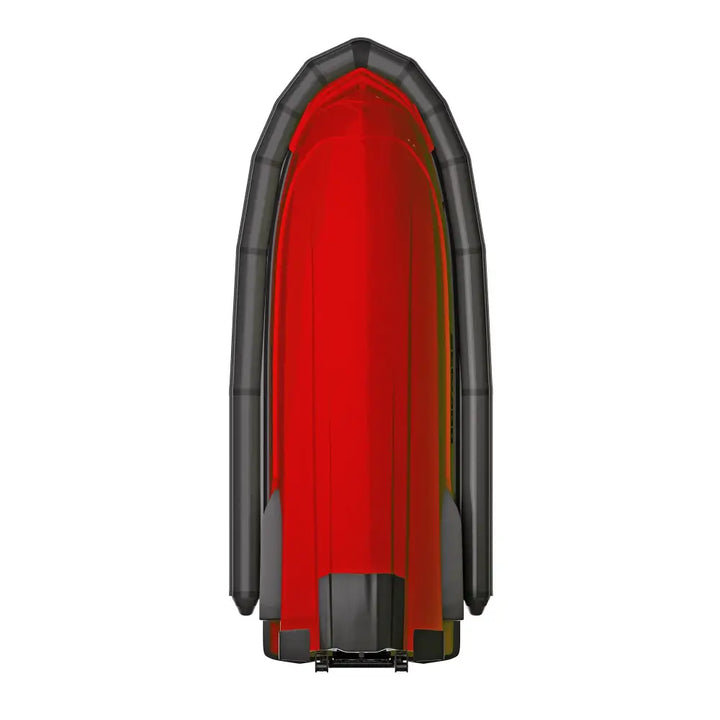 Rød oppblåsbar ride engine pwc pro collar plus båt med svarte forsterkede ribber og solid design
