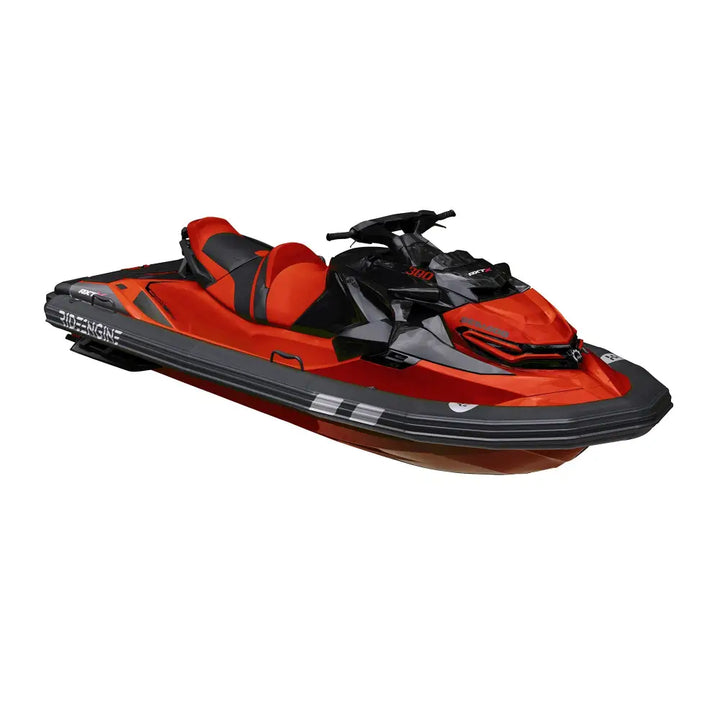 Rød og svart sea-doo gtx 300 med pro collar plus og aerodynamisk design i ride engine pwc pro collar plus commercial
