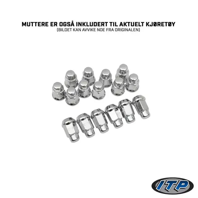Krom hjulmuttersett for Can-Am 4x4 26’’/12’’, 6-lugs veggodkjent, presis håndtering