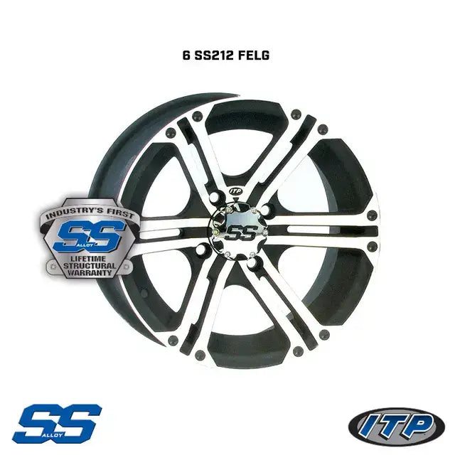 Svart og sølv tofarget Wanda P3036 felg med multispoke-design for Can-Am 6x6 27/14