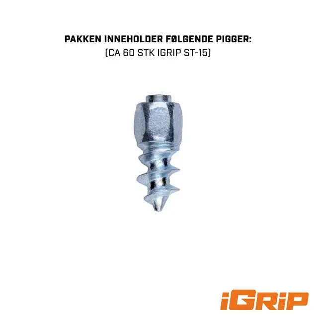 Sølv skru med heksagonhode for isskøyter, iGrip ST-15 i Pigghjulpakke 68 Can-Am 4x4