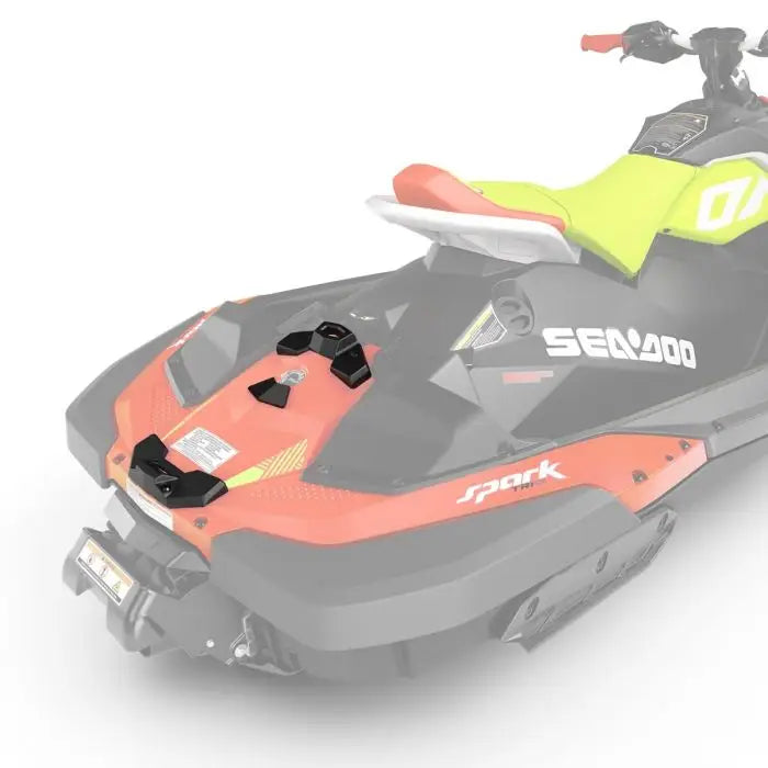 Sea-Doo Spark vannscooter med oransje og svarte accenter i LinQ-basemonteringssett 2up 2014-2023