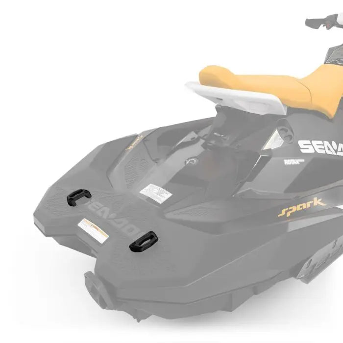 2019 Sea-Doo Spark jet ski med gul-svart sete og hvit LinQ-base
