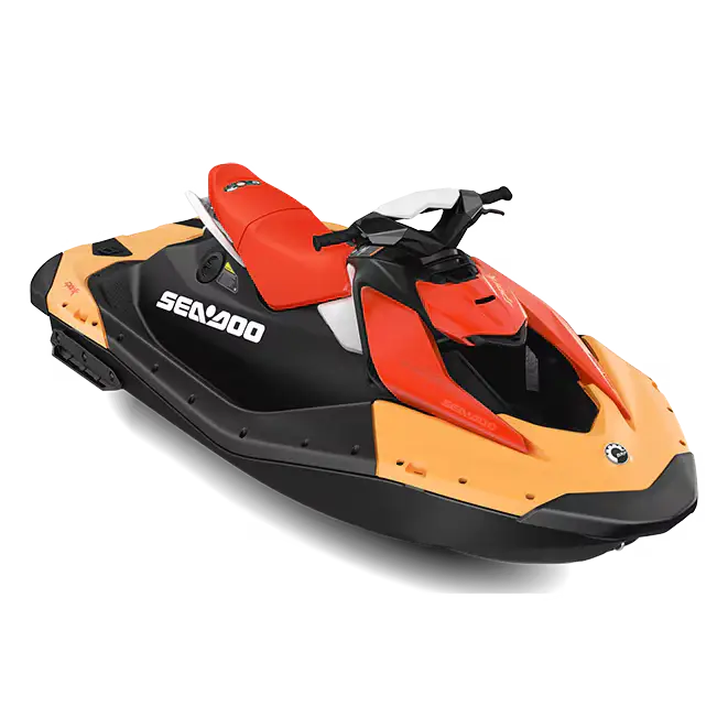 Sjødoo Spark MY26 vannscooter med orange og svarte accenter og slankt design