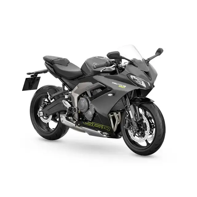 Svart 2019 Kawasaki Ninja 650 sportbike i Triumph Daytona 660 2025