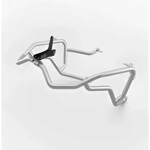 Sølv metall motorsykkel motorbeskyttelsesstang med svart monteringsbrakett for Triumph