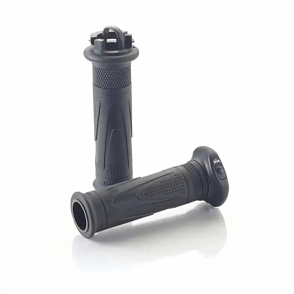 Par av svarte oppvarmede motorsykkelgrep for Triumph motorsykkel