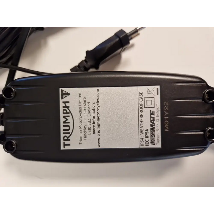Svart værbestandig batterilader for motorsykler Triumph Optimate Batterilader 2A EU