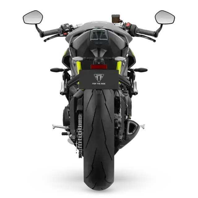 Svart Triumph Street Triple Moto2™-utgave med neon gule accenter og sporty design