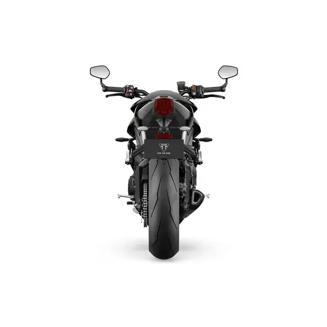 Svart Triumph Street Triple RS 2026 med matt finish og optimalisert cornering ABS