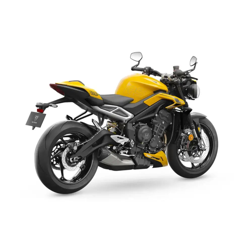 Triumph Street Triple RS 2026 med levende gul-sort design og optimalisert cornering ABS