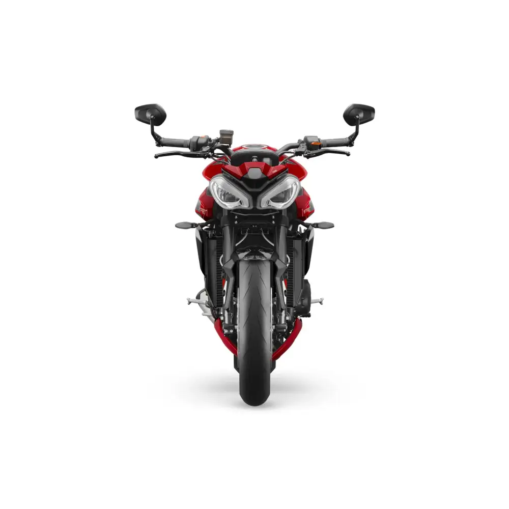 Rød Ducati motorsykkel med sorte aksenter og aggressivt design, optimalisert cornering ABS