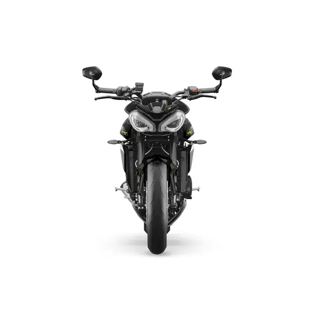 Svart Triumph Street Triple RS 2026 med moderne design og optimalisert hjørne-ABS