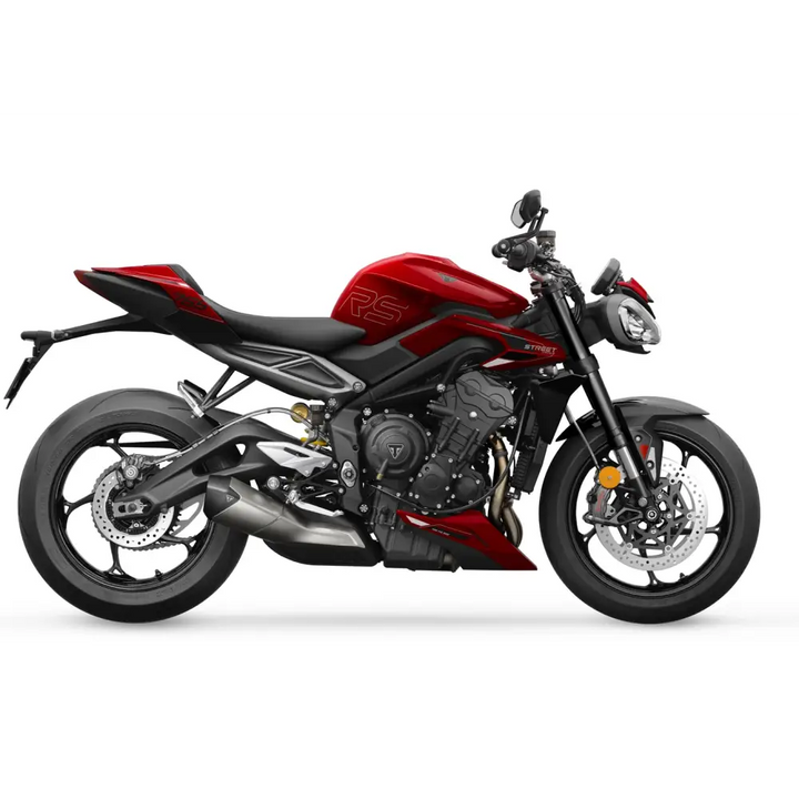 Rød og svart Triumph Street Triple RS 2026 med optimalisert hjørne-ABS