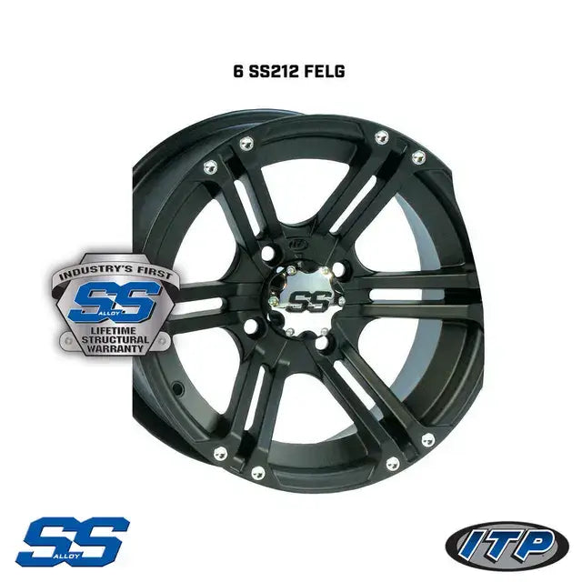Svart 6 ss212 felg med flerarmsdesign for Can Am motorsykkelhjulpakke