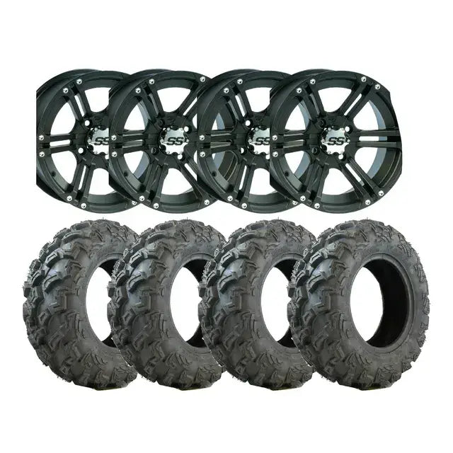 Svarte SSR felger med grovt off-road dekk for Hjulpakke 51 - Can Am 25/12